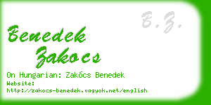 benedek zakocs business card